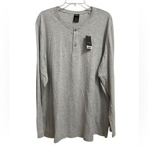 NWT Livergy Long Sleeves Henley Shirt Men's Size XXL Grey Pullover Casual Soft